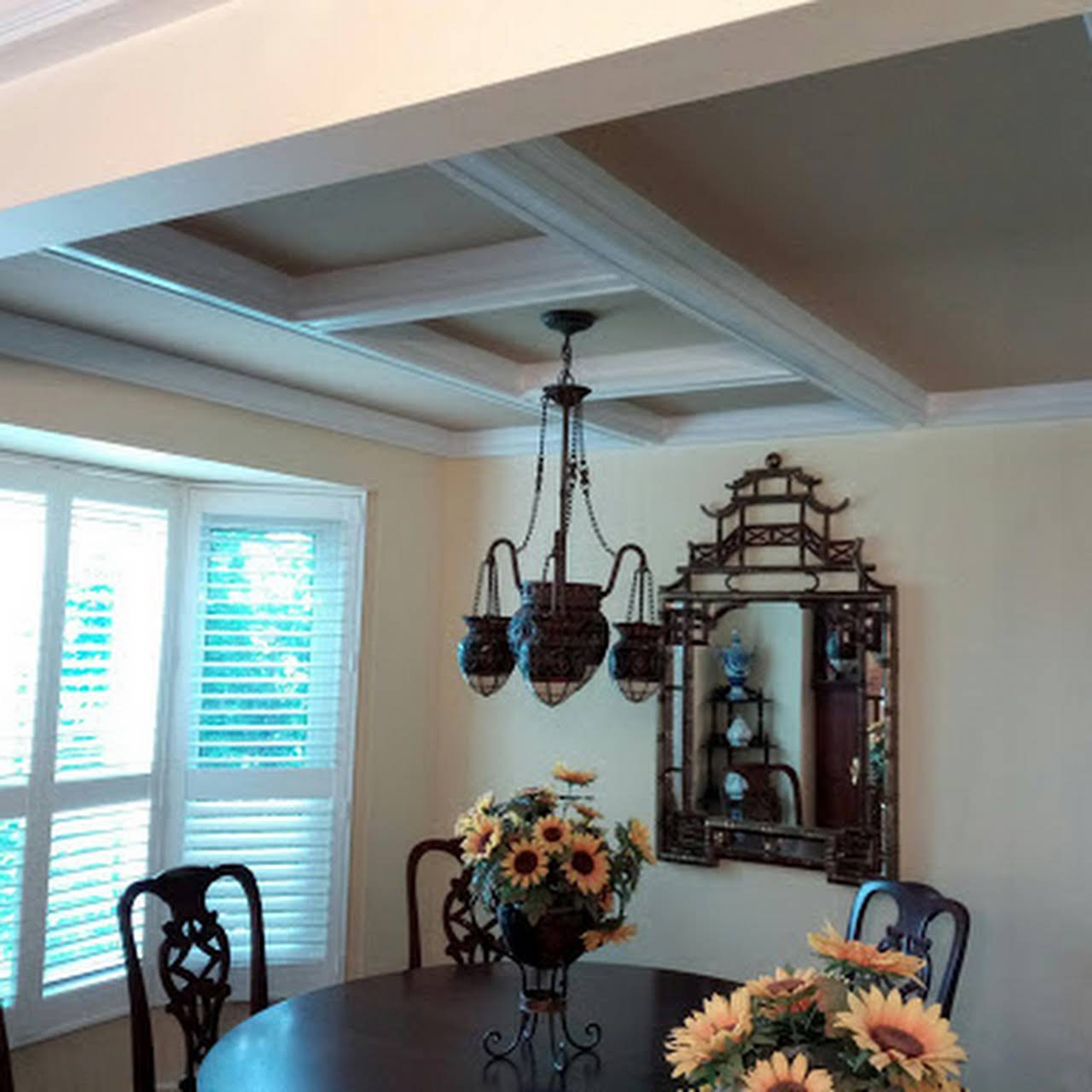 6 inches deep coffered ceiling